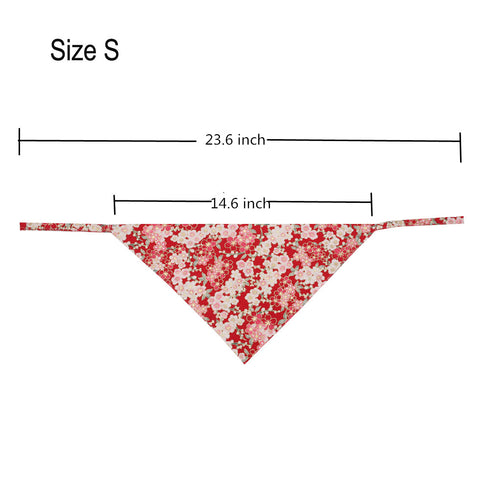 Dog Bandana Flower Print Triangle Scarf